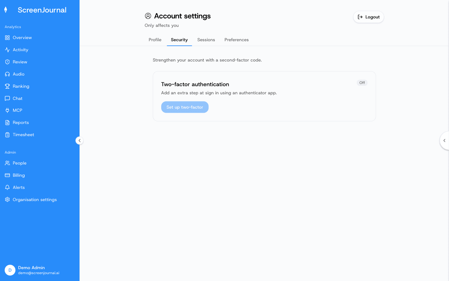 Account — Security